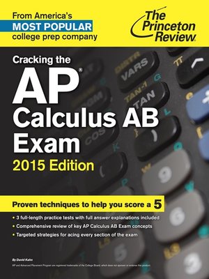 cover image of Cracking the AP Calculus AB Exam, 2015 Edition